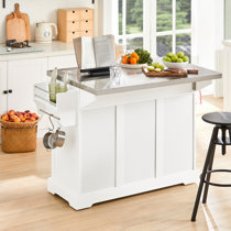 Small kitchen island with drop outlet leaf